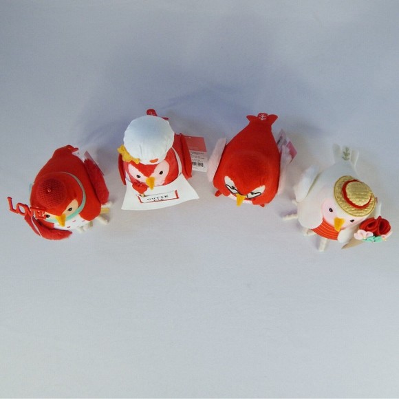 2023 Set of 4 Target Spritz Featherly Friends Valentine's Day Felt Birds Jet Avi - Picture 4 of 10